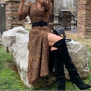 Zara animal print midi dress bloggers fav